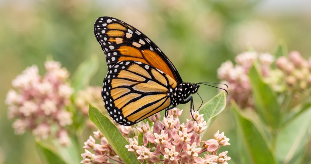 "monarch butterfly migration showing the multigenerational journey from Canada to Mexico."