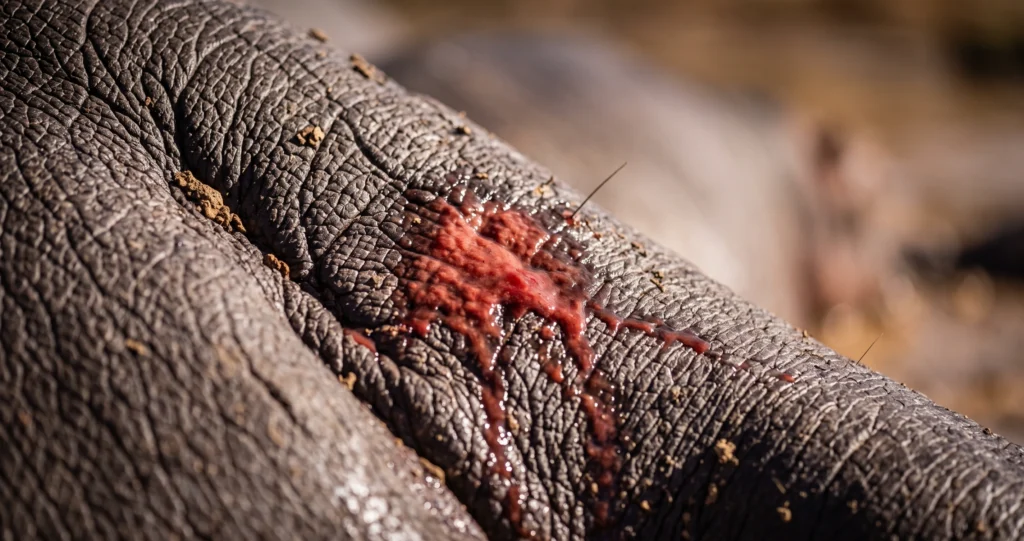"hippo blood sweat protecting skin through natural sunscreen and antimicrobial pigments."