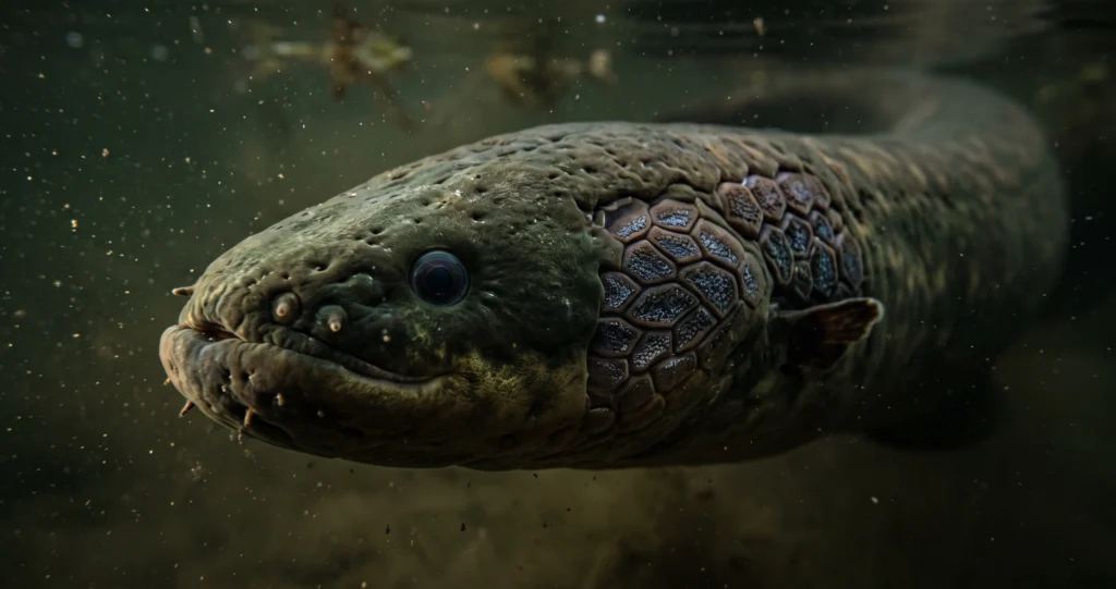 electric eel voltage showing the three electric organs and curling behavior during prey capture."