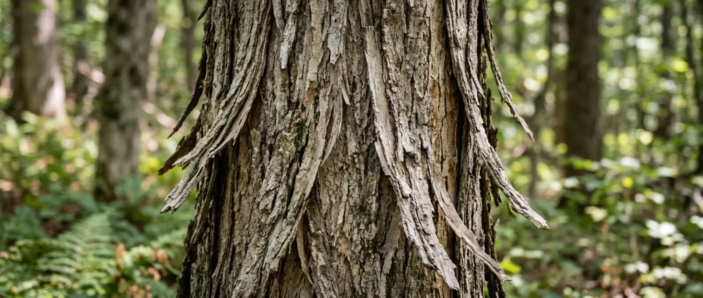 Identify trees by bark using eight common North American tree species and their distinctive textures.